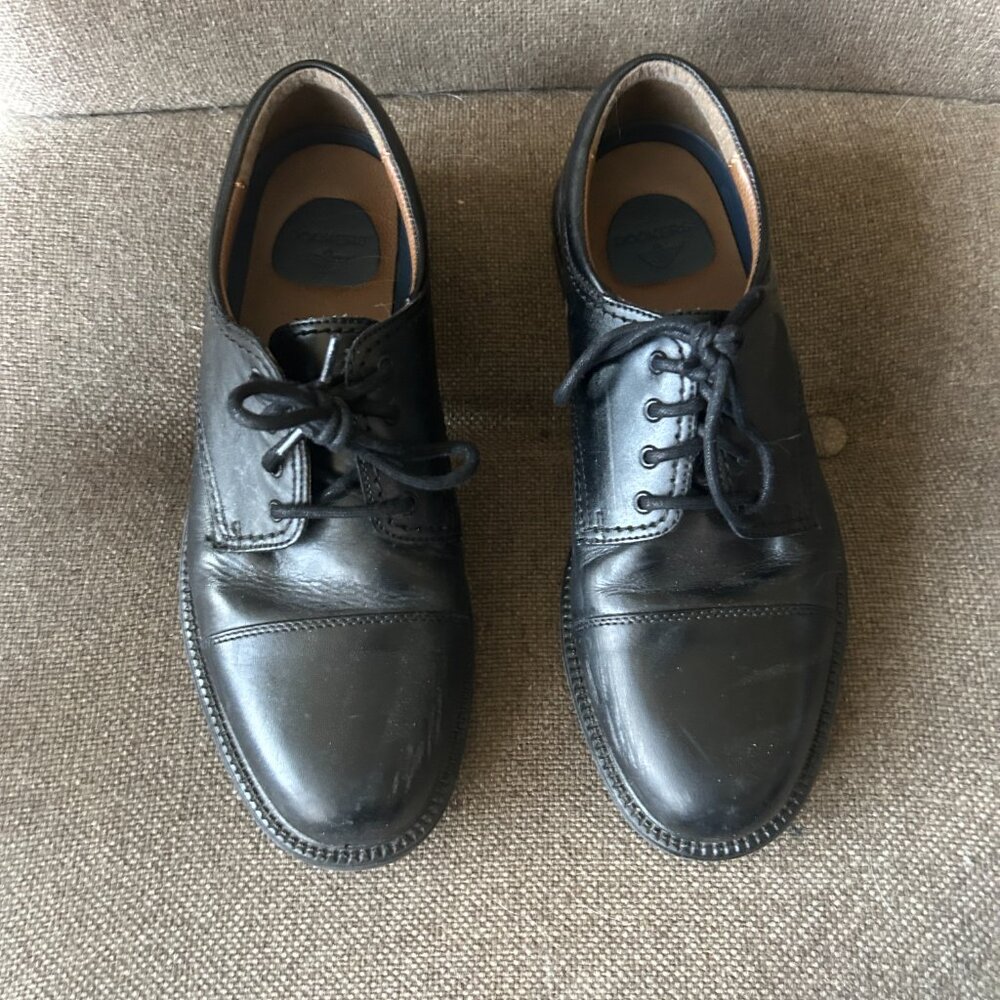 DOCKERS MENS BLACK LEATHER DRESS SHOES SIZE 9.5 M